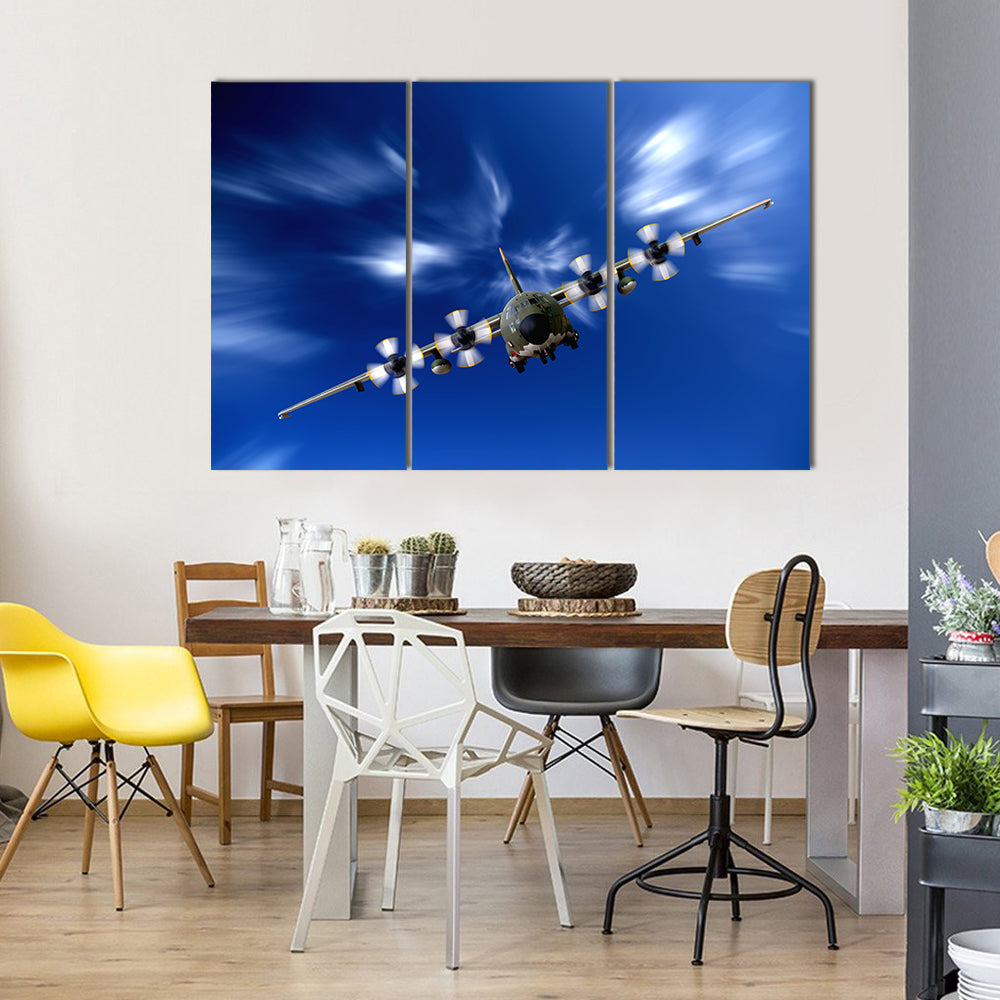C130 Military Airplane Canvas Wall Art