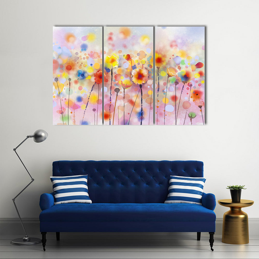 Floral Watercolor Abstract Canvas Wall Art
