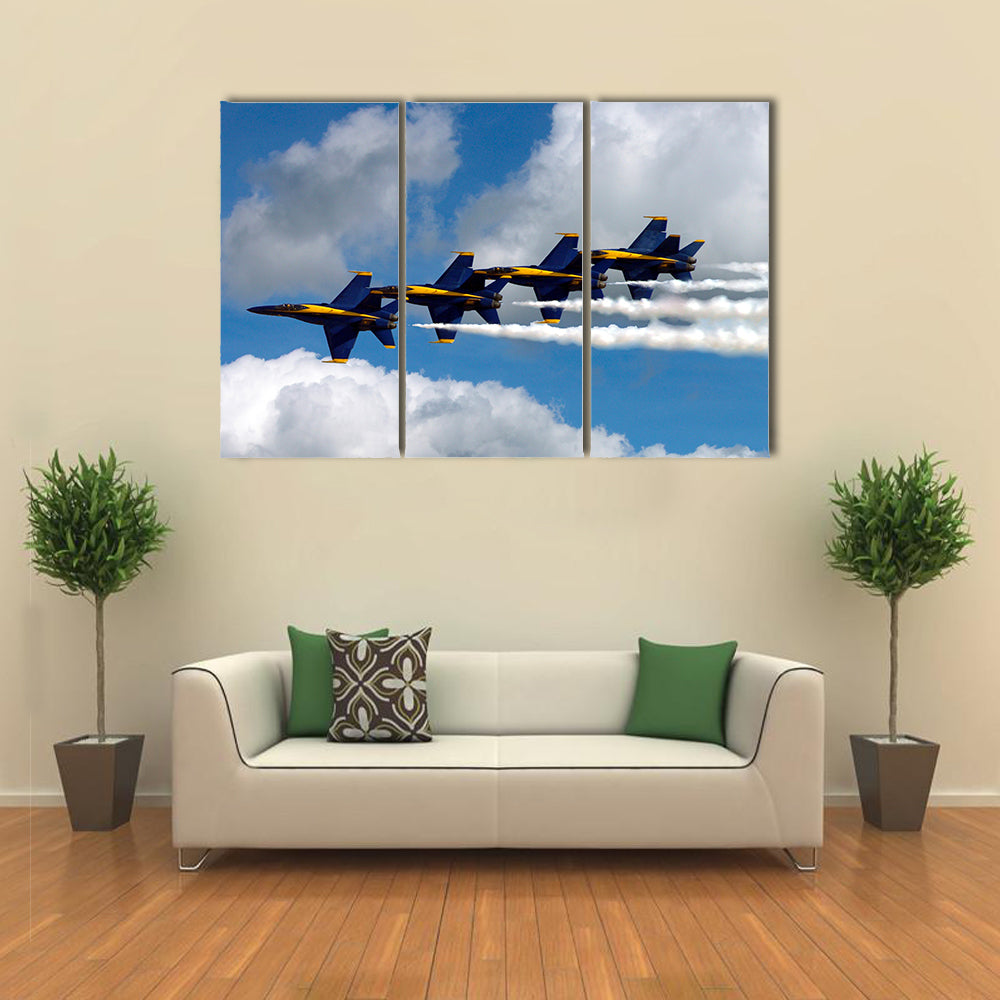 Blue Angels In The Clouds Canvas Wall Art