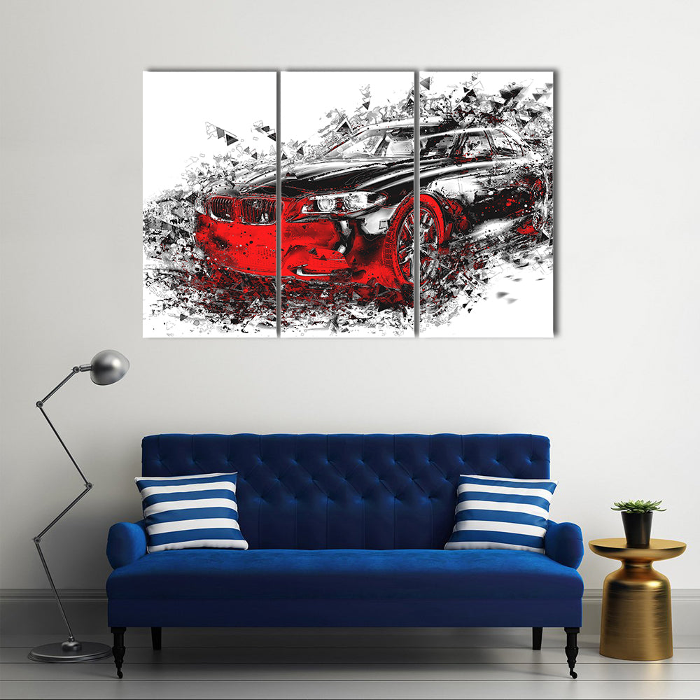 Abstract Bmw Sports Car Canvas Wall Art