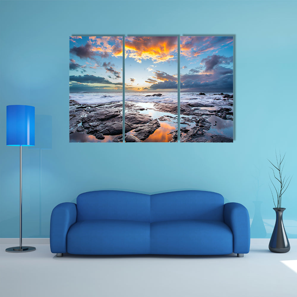 Rocky Shore On The Island Of Maui In Hawaii Canvas Wall Art
