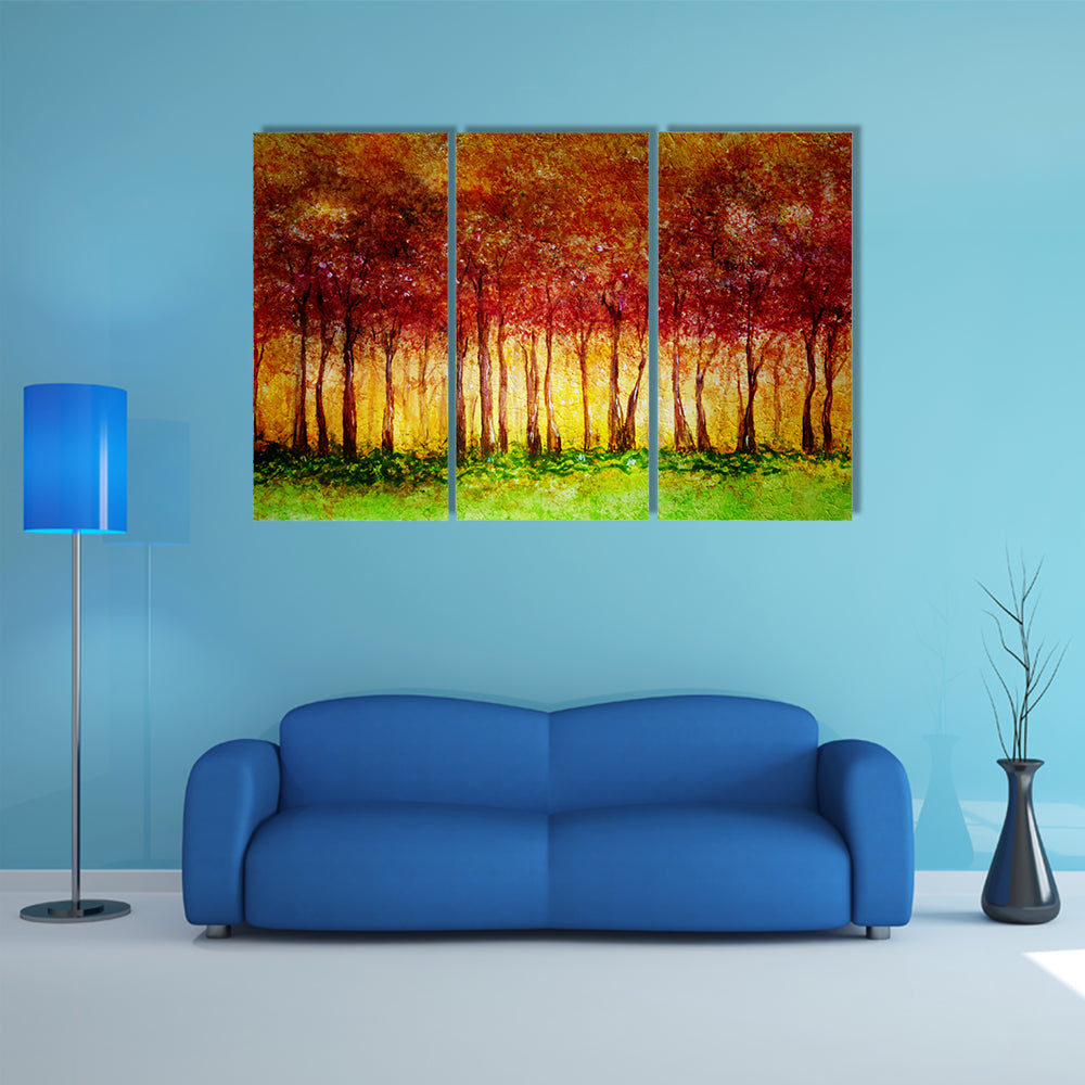 Forest In Fall Canvas Wall Art