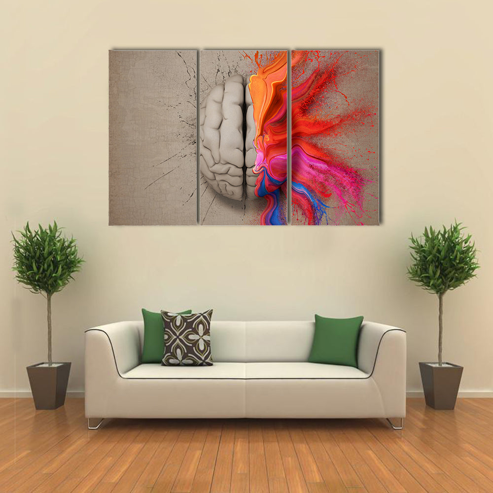 Creative Brain Paint Explosion Canvas Wall Art