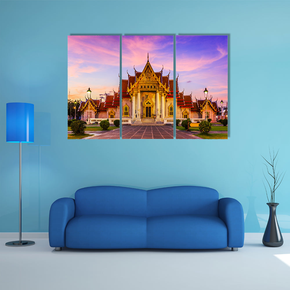 The Marble Temple In Thailand Canvas Wall Art