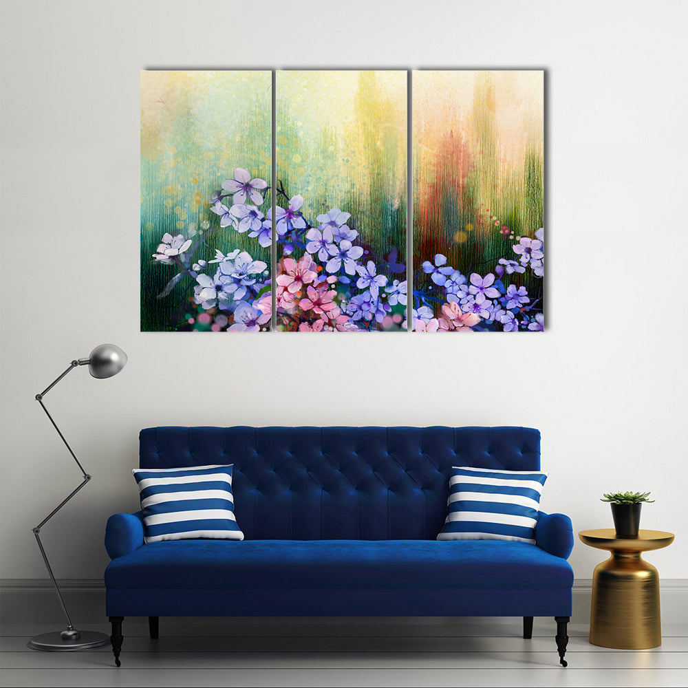 Abstract Cherry Blossoms in Purple Canvas Wall Art