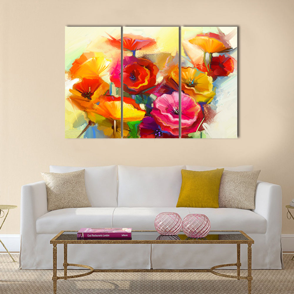 Colorful Spring Flowers Canvas Wall Art