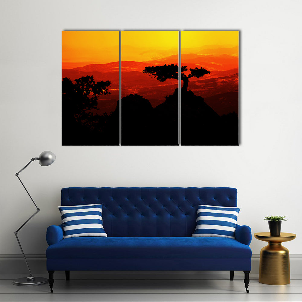 African Jungle Sunset Canvas Wall Art