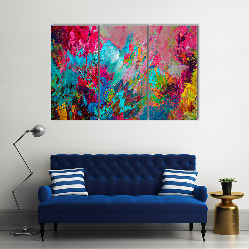 Colorful Brushstrokes Abstract Canvas Wall Art