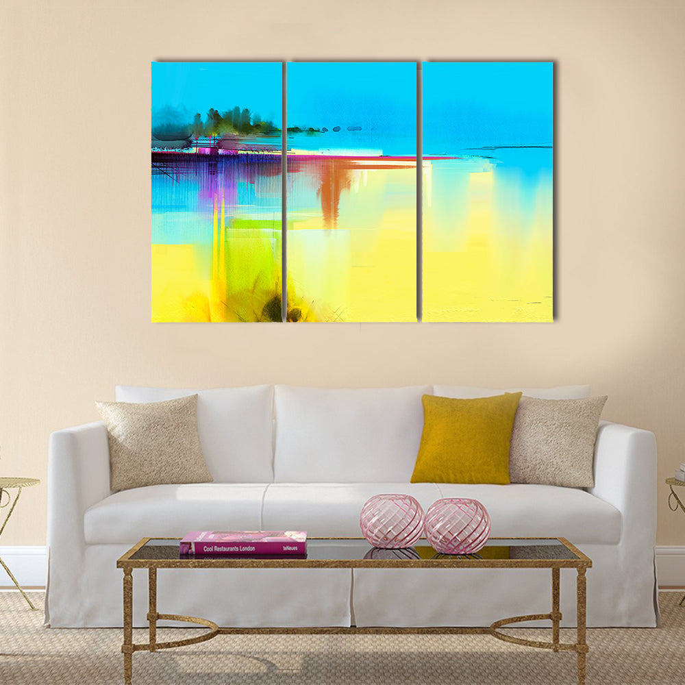 Lake In Spring Season Canvas Wall Art