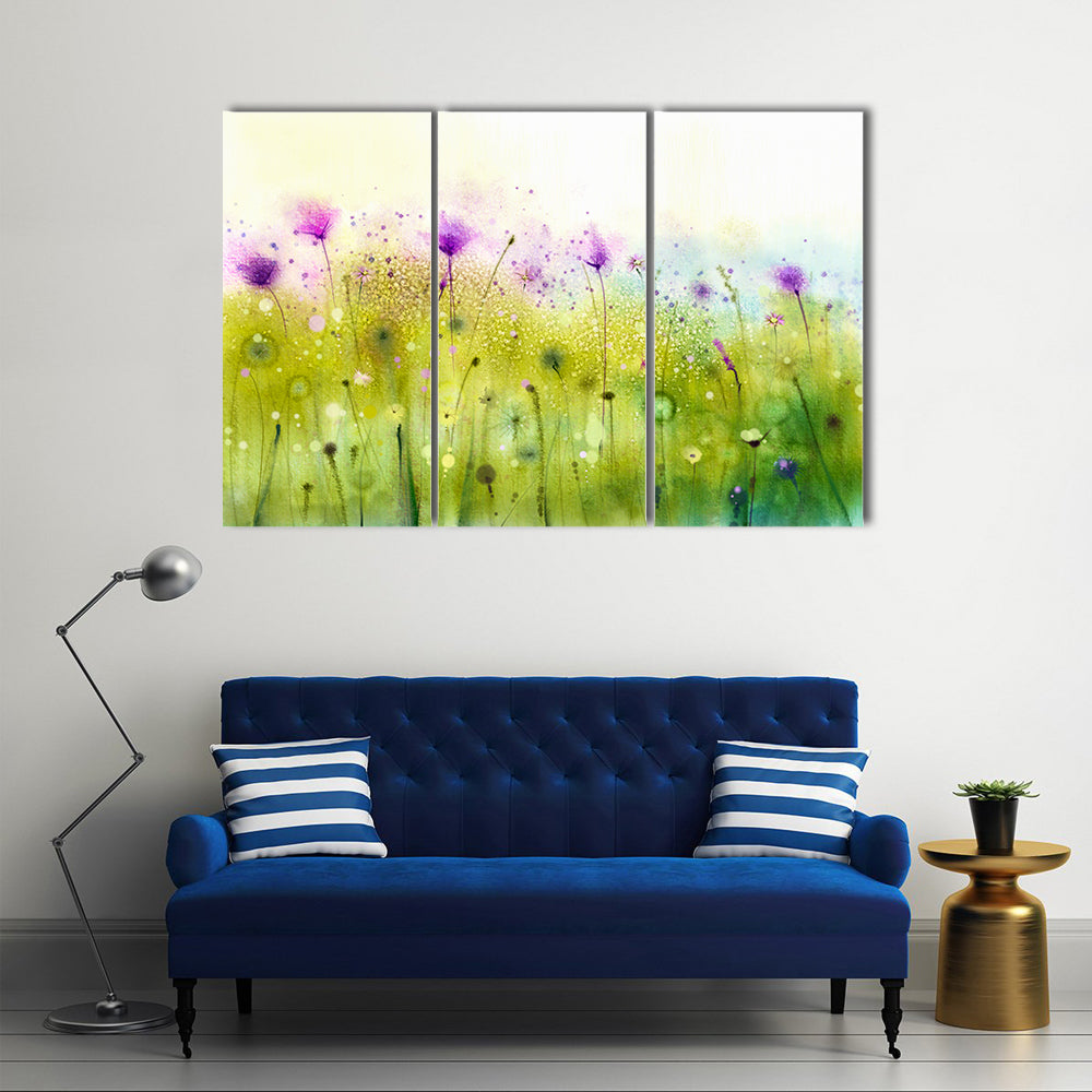 Abstract Cosmos Wildflowers Canvas Wall Art