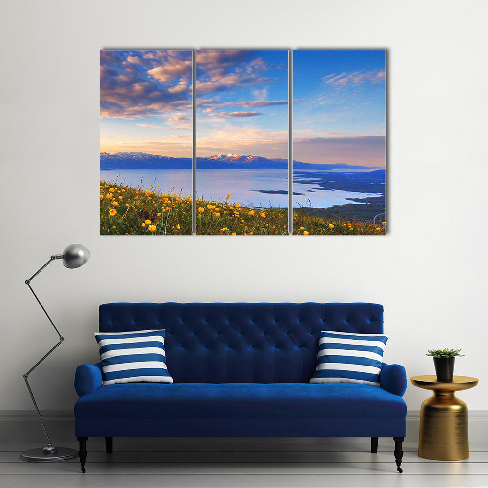 Mountain Lake In Abisko National Park In Sweden Canvas Wall Art