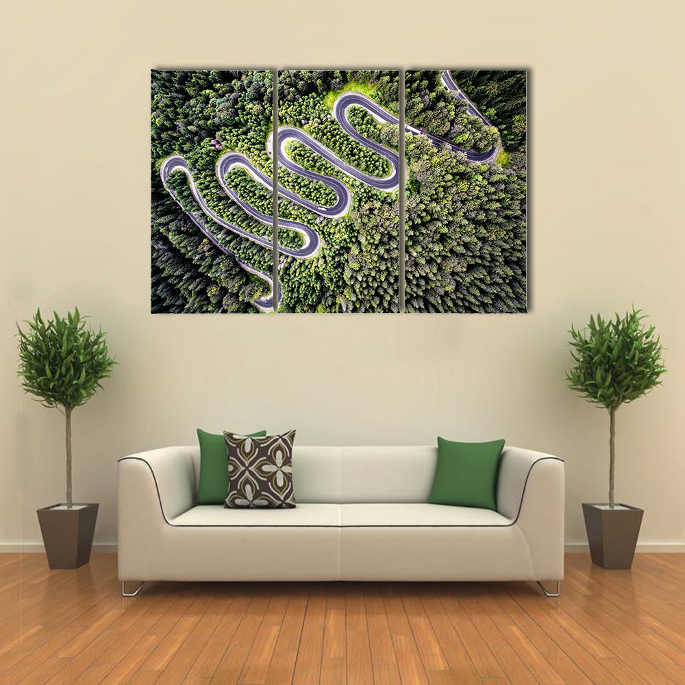 Transfagarasan Curvy Road In Romania Canvas Wall Art