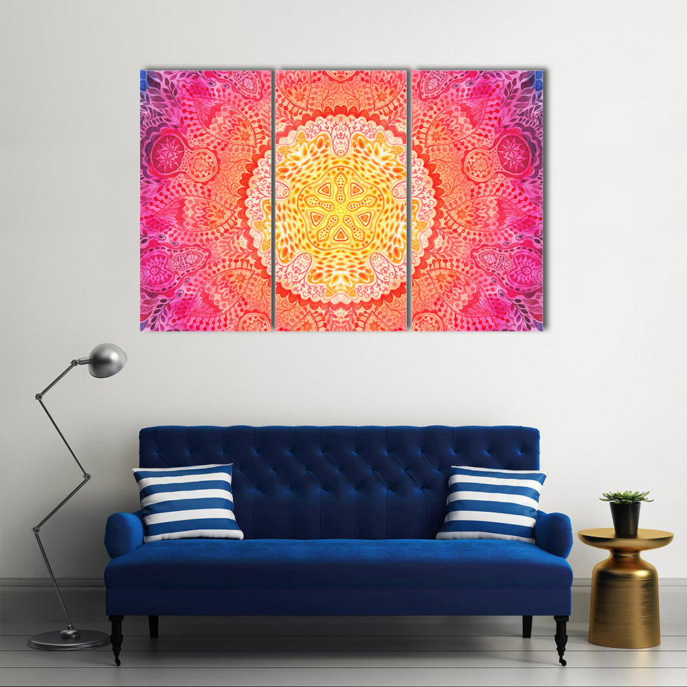 Watercolor Mandala Canvas Wall Art