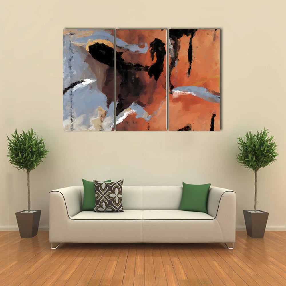 Grunge Orange Abstract Texture Canvas Wall Art