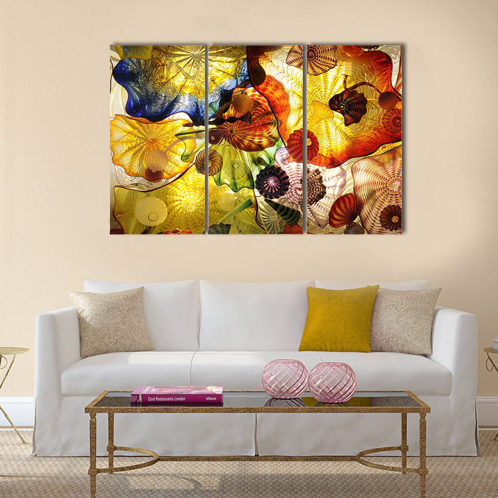 Colorful Artistic Work With Glass Canvas Wall Art