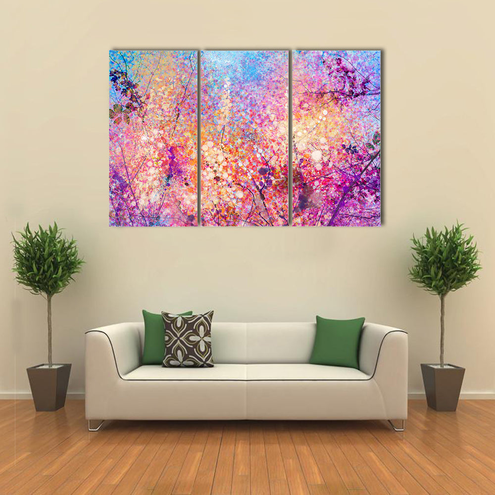 Cherry Blossom Flower Abstract Canvas Wall Art