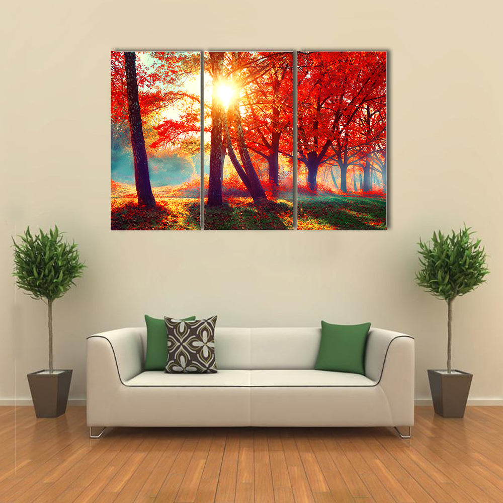 Beautiful Autumnal Park Canvas Wall Art