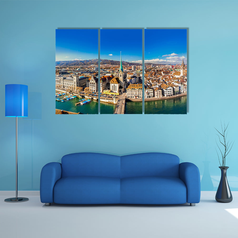 Historic Zurich City Canvas Wall Art