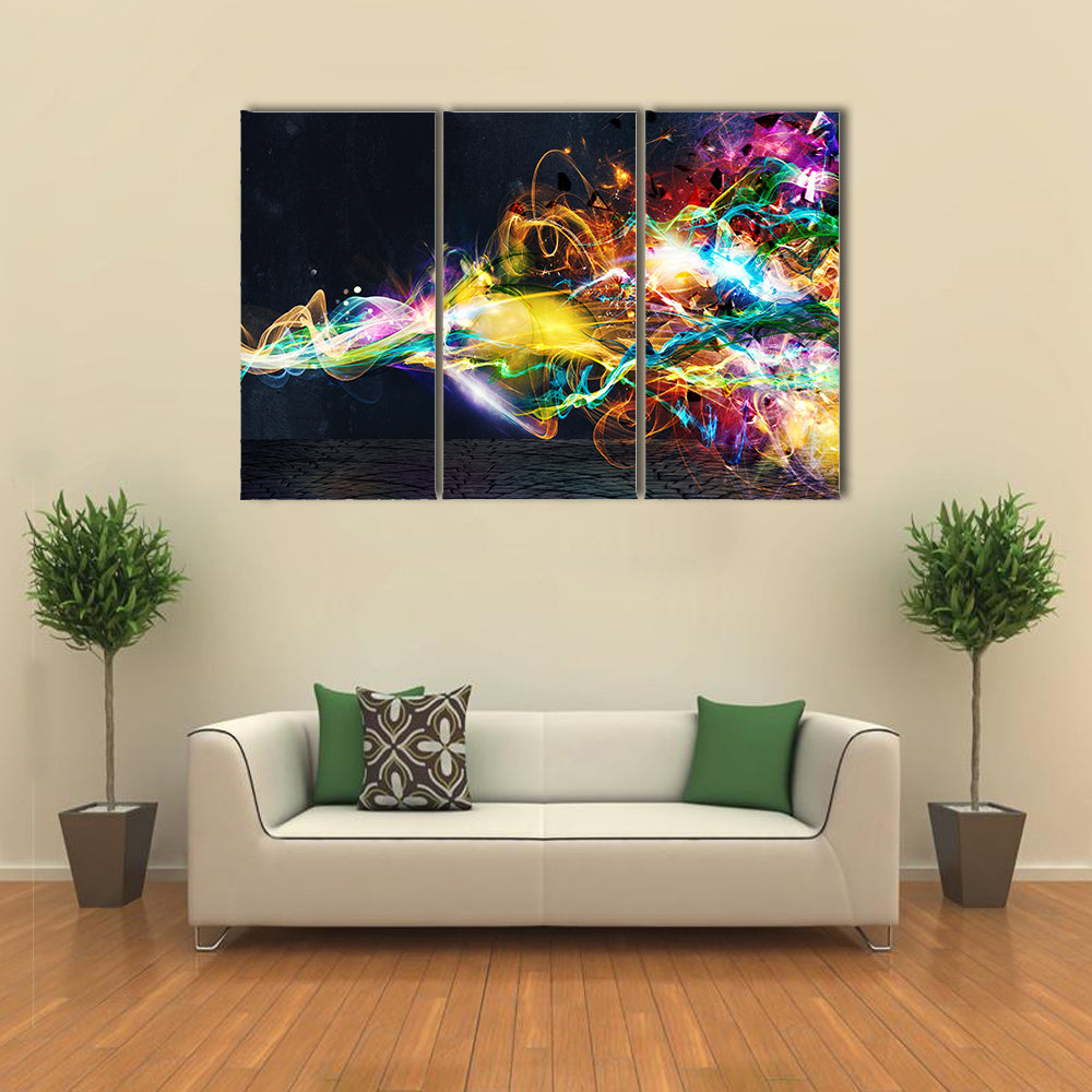 Colorful Light In Motion Canvas Wall Art