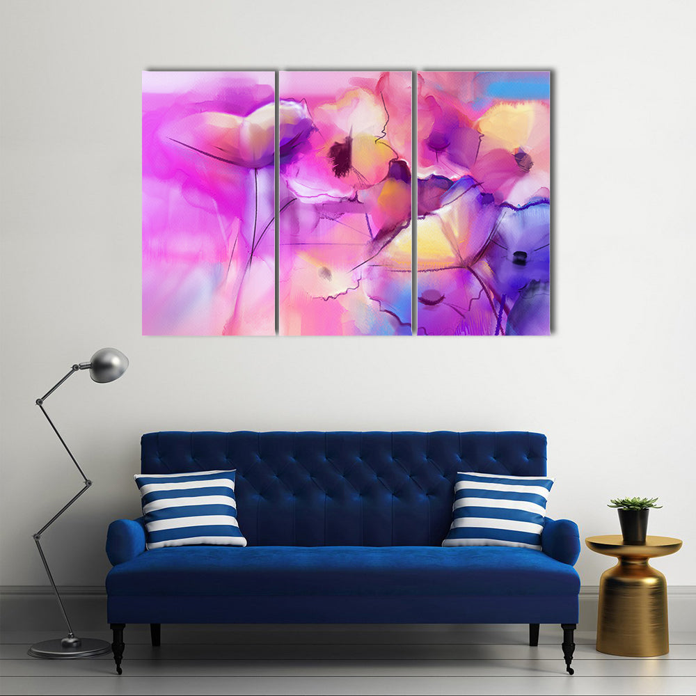 Tulip Flowers Abstract Canvas Wall Art