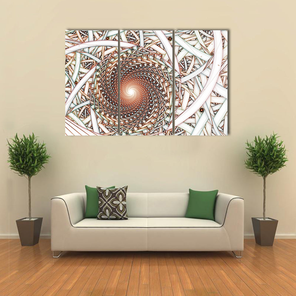 Shiny Fractal Spiral Canvas Wall Art