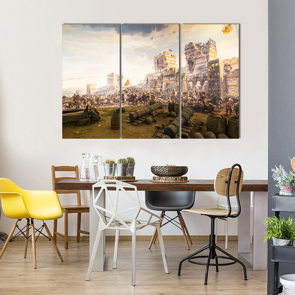 Fall of Constantinople in 1453 In Istanbul Canvas Wall Art