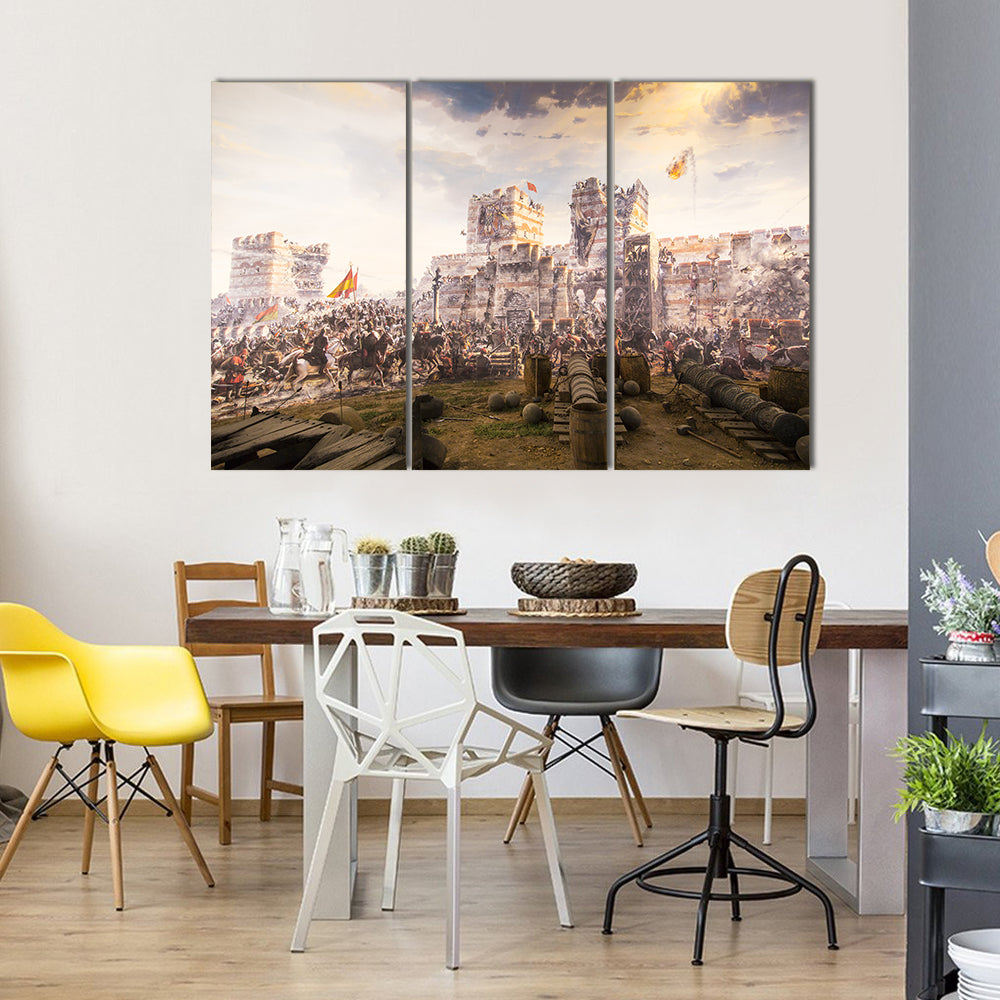 Historic Fall of Constantinople In 1453 Canvas Wall Art