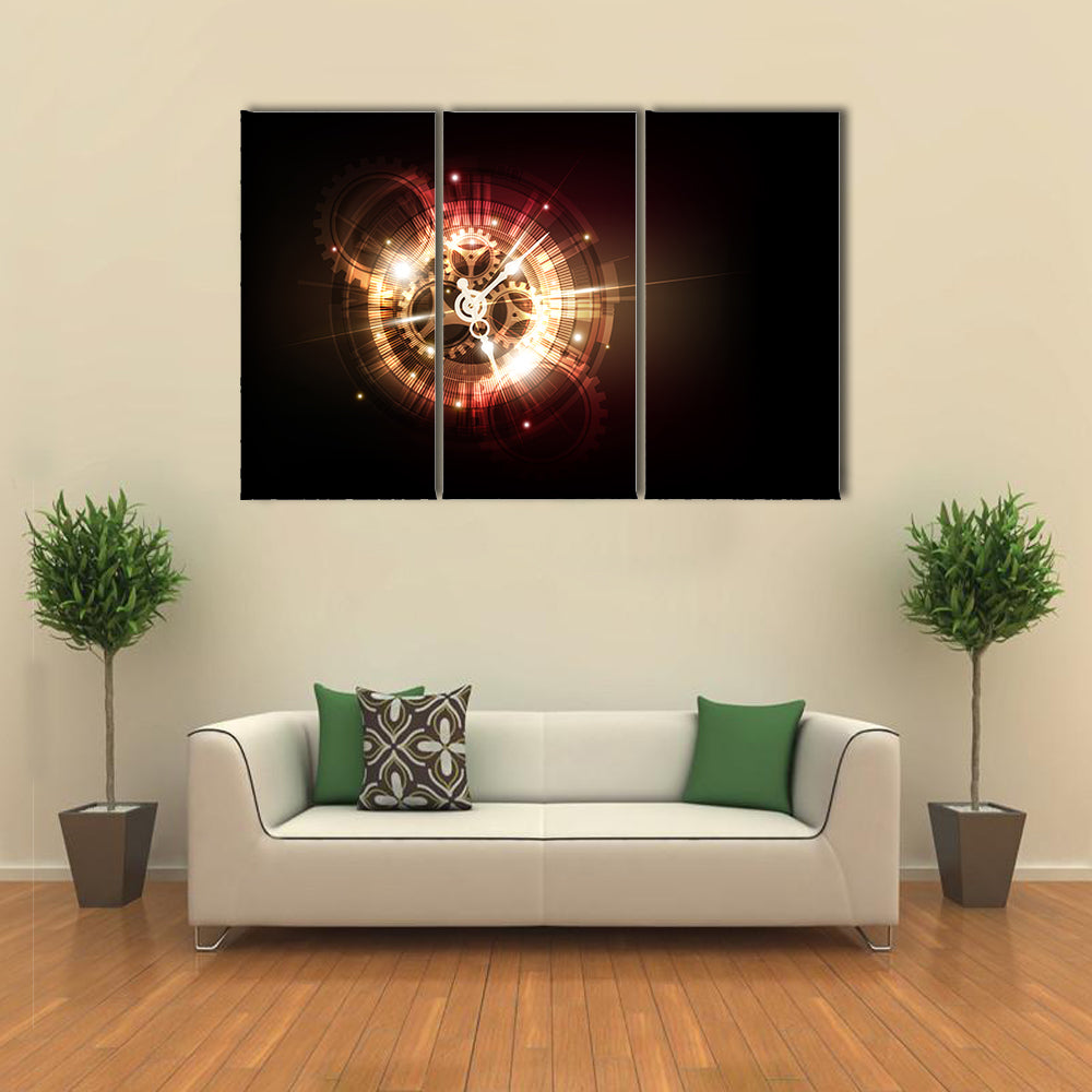 Clock Time Machine Concept Canvas Wall Art