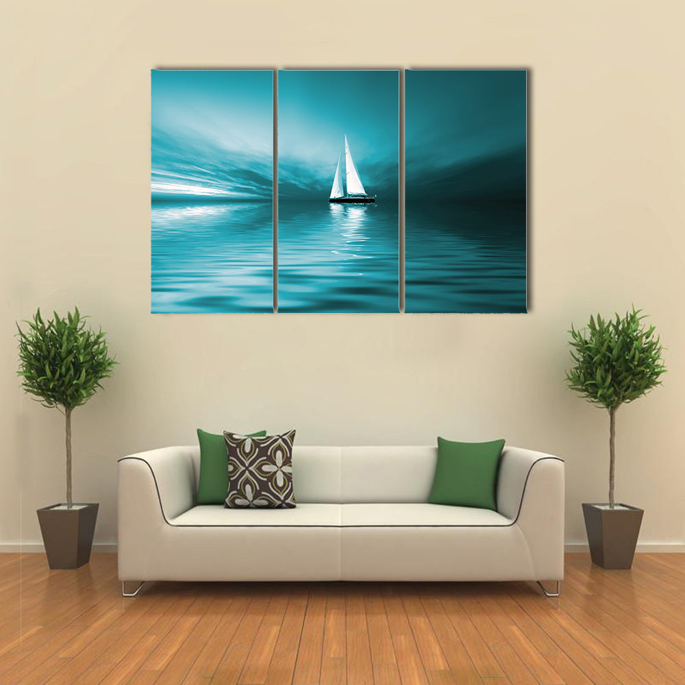 Sailing At Sunset Canvas Wall Art
