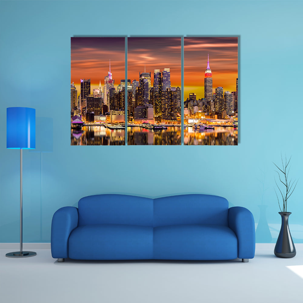 New York City At Sunrise Canvas Wall Art