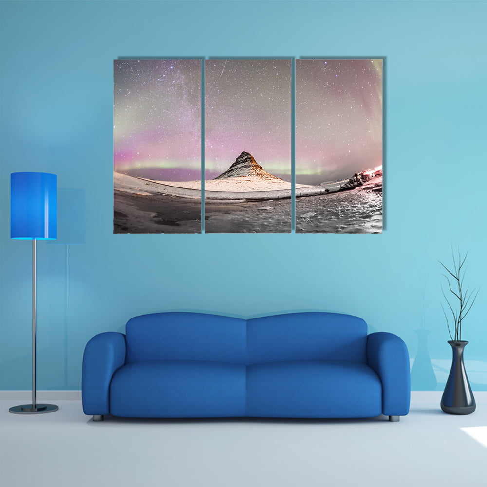 Aurora Borealis Over Kirkjufell Iceland Canvas Wall Art