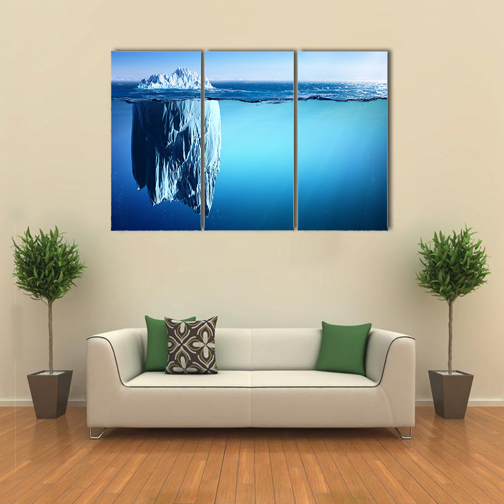 Iceberg Floating On Sea Canvas Wall Art