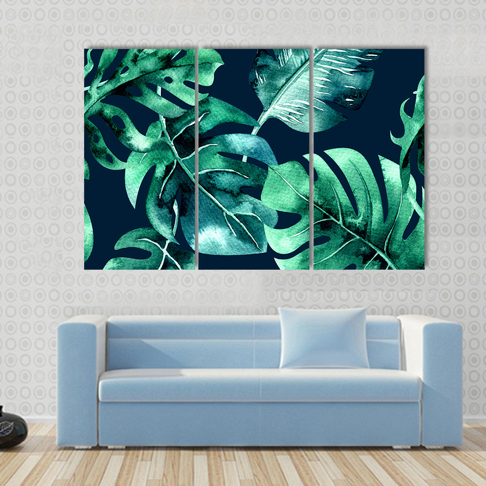 Dense Tropical Leaf Pattern Canvas Wall Art