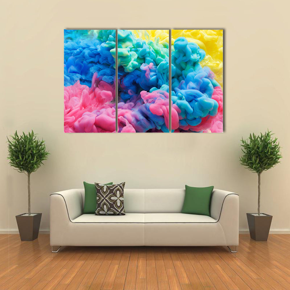 Colorful Acrylic Ink Swirls Canvas Wall Art