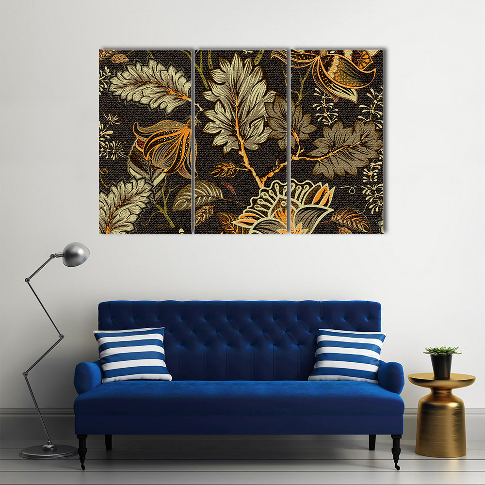Vintage Ethnic Floral Texture Canvas Wall Art