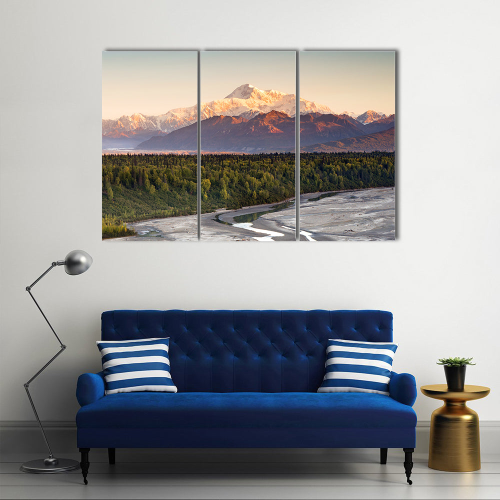 Denali Range And Mt McKinley In Alaska Canvas Wall Art
