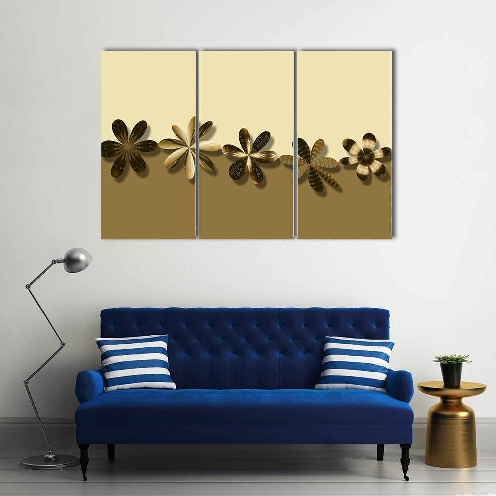 Brown Fantasy Flowers Canvas Wall Art