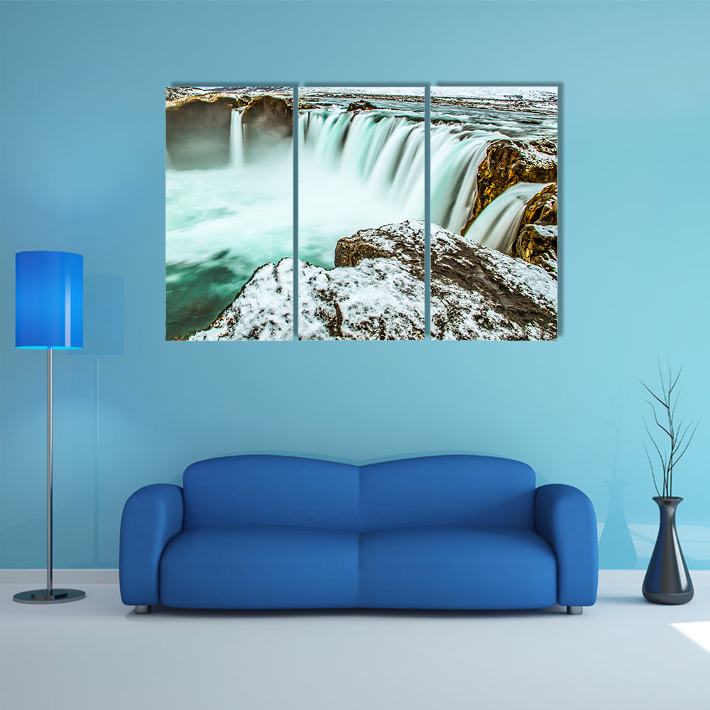 Godafoss Waterfall In Iceland Canvas Wall Art