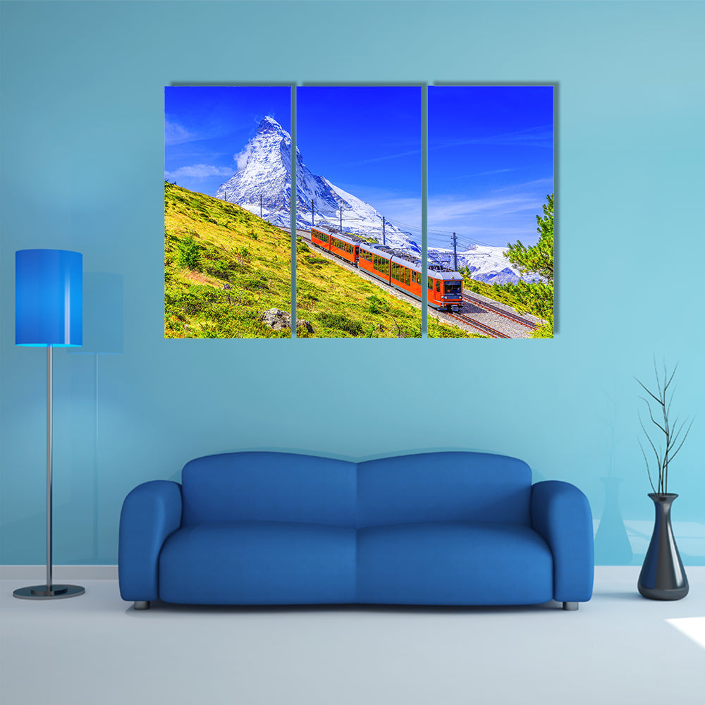 Gornergrat Tourist Train In Zermatt Switzerland Canvas Wall Art