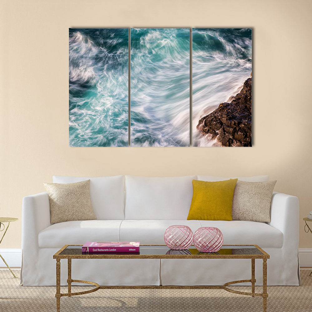 Ocean Waves Abstract Canvas Wall Art