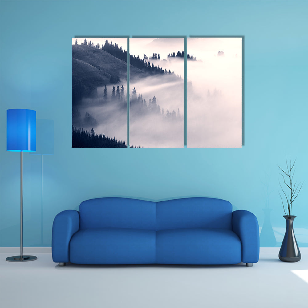 Foggy Carpathians In Ukraine Canvas Wall Art