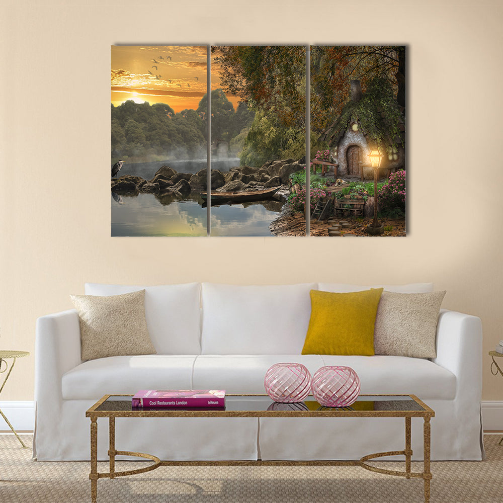 Fairy House on the Lake Canvas Wall Art