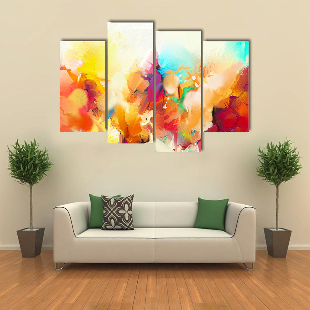 Colorful Flowers Abstract Canvas Wall Art