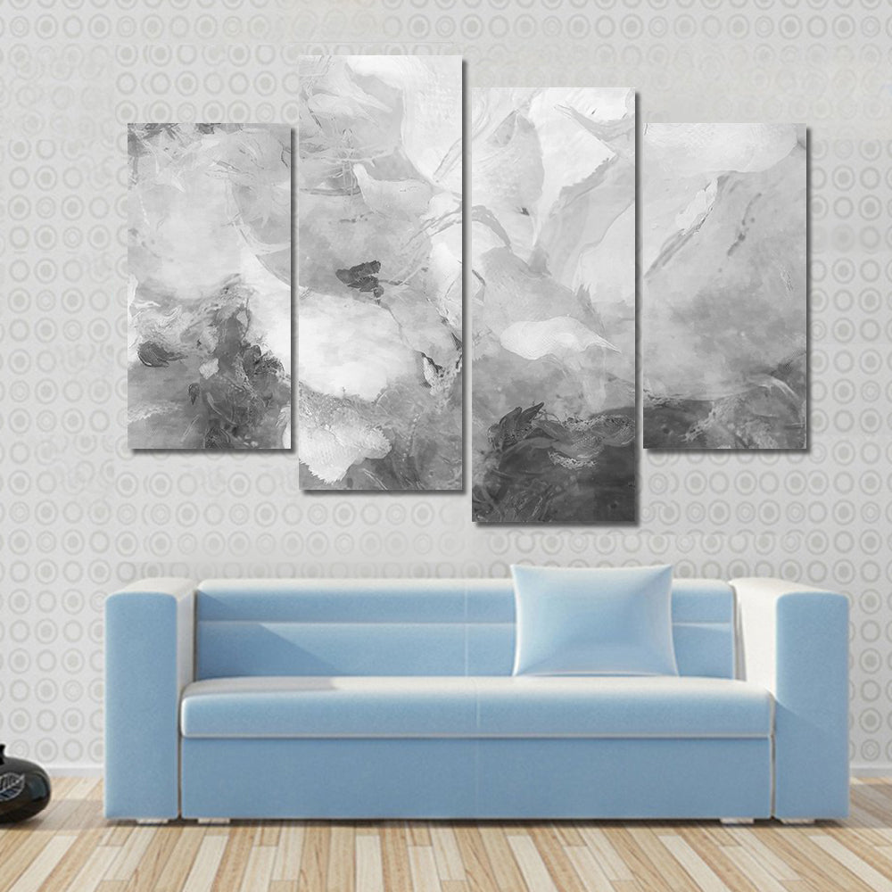 Monochrome Wide Brushstrokes Canvas Wall Art