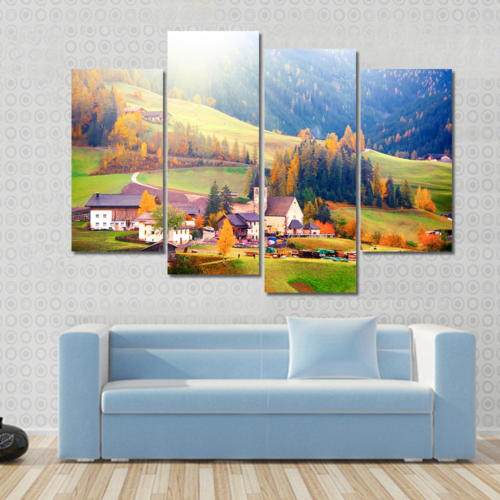 Santa Maddalena Village at Sunrise Canvas Wall Art