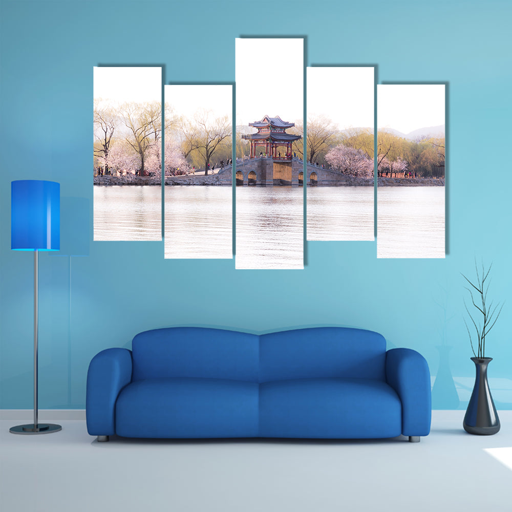 Beijing Palace with Cherry Blossoms Canvas Wall Art