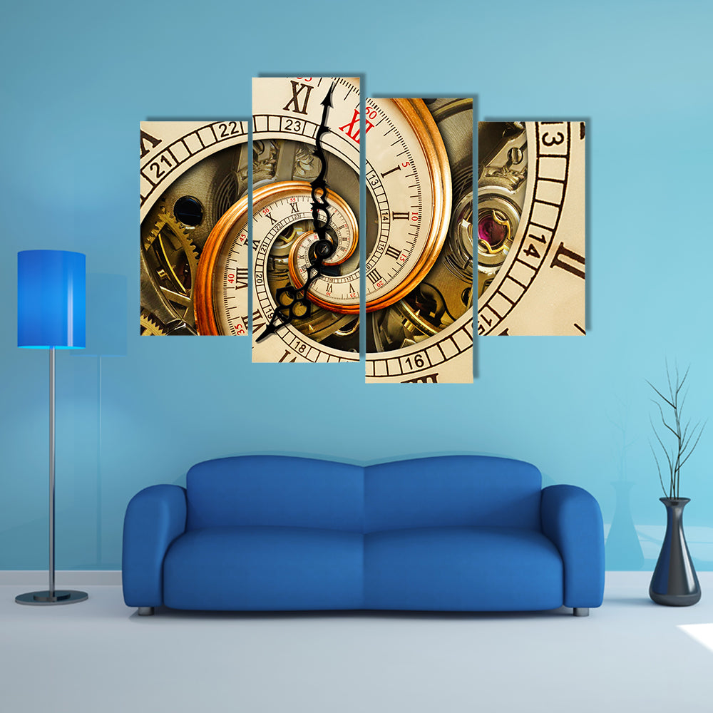 Antique Old Clock Canvas Wall Art