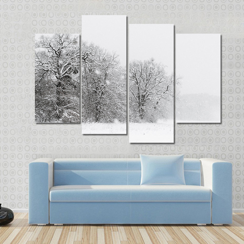 Minimalist Snowy Trees Canvas Wall Art