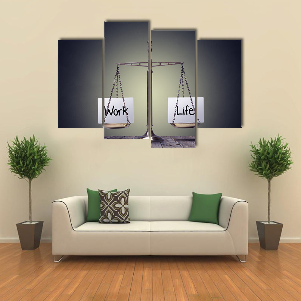Work and Life Balance Scale Canvas Wall Art