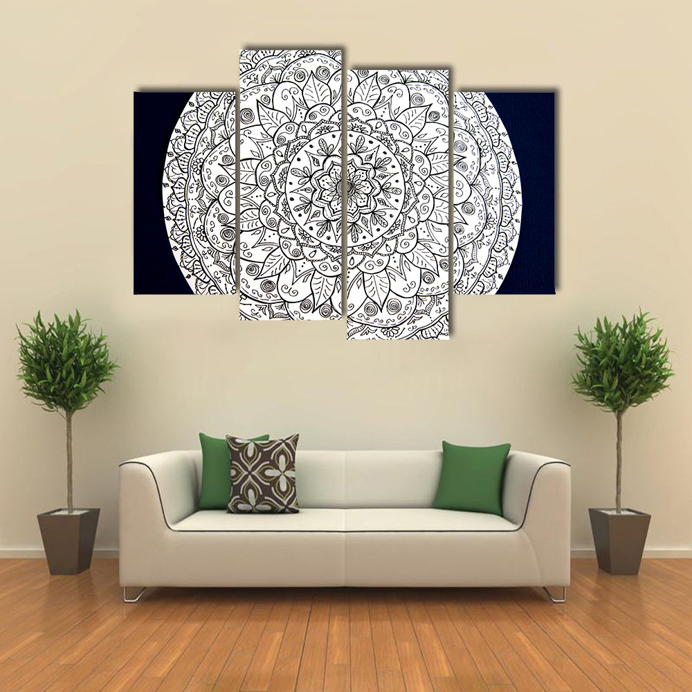 Ornamental Flower Mandala Canvas Wall Art
